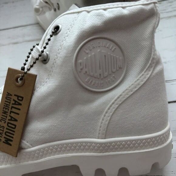 Palladium White Chunky Lug Sole Y2K High Top Vegan Combat Boots Sneakers Shoes - Picture 14 of 16